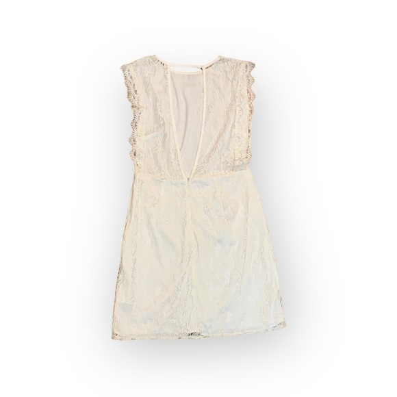 Urban Outfitters Kimchee Blue Sleeveless Open Sided White Lace Mini Dress Sz 10 - Picture 6 of 10